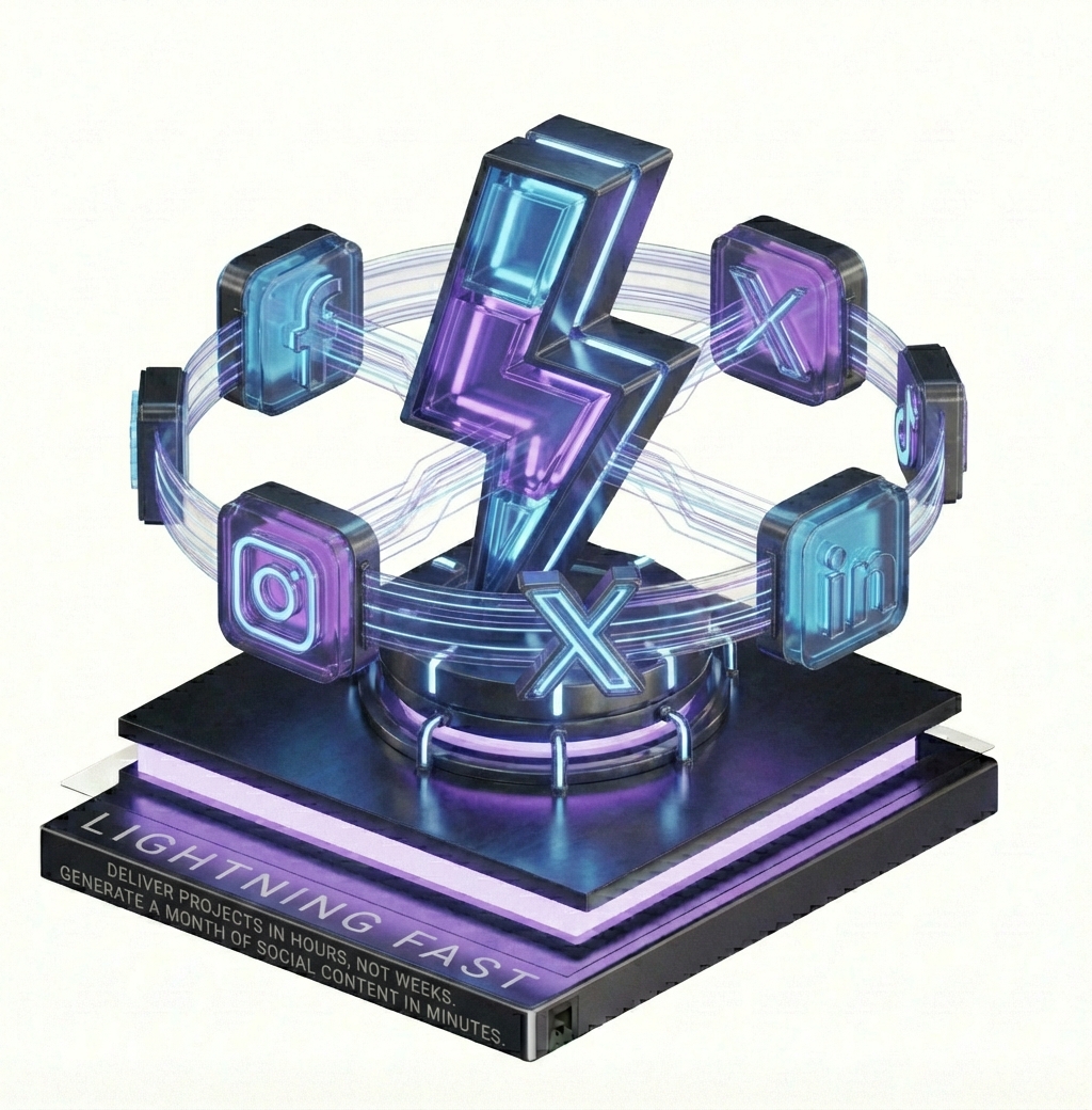 Lightning Fast - Generate projects in hours, not weeks